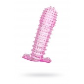 Гелевая розовая насадка с шипами - 12 см. - Toyfa Basic - в Новокуйбышевске купить с доставкой