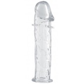 Гладкая прозрачная насадка с усиками под головкой - 12,5 см. - Toyfa Basic - в Новокуйбышевске купить с доставкой