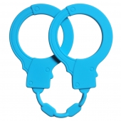 Голубые силиконовые наручники Stretchy Cuffs Turquoise - Lola Games - купить с доставкой в Новокуйбышевске