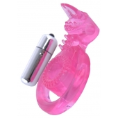 Розовая вибронасадка со стимулятор клитора   Язычок - Toyfa Basic - в Новокуйбышевске купить с доставкой