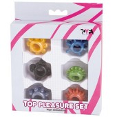 Набор из 6 разноцветных эрекционных колец - Toyfa Basic - в Новокуйбышевске купить с доставкой