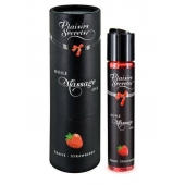 Массажное масло с ароматом клубники Huile de Massage Gourmande Fraise des Bois - 59 мл. - Plaisir Secret - купить с доставкой в Новокуйбышевске