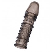 Дымчатая закрытая насадка ToyFa XLover с чешуйками и пупырышками - 13,5 см. - ToyFa - в Новокуйбышевске купить с доставкой