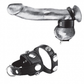 Утяжка для мошонки и пениса Cock Ring With 1  Ball Stretcher And Optional Weight Ring - BlueLine - купить с доставкой в Новокуйбышевске