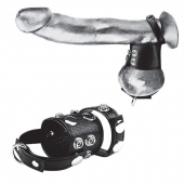 Утяжка на пенис и мошонку Cock Ring With 1.5  Ball Stretcher And Optional Weight Ring - BlueLine - купить с доставкой в Новокуйбышевске