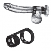 Утяжка на пенис с клёпками Duo Snap Cock And Ball Ring - BlueLine - купить с доставкой в Новокуйбышевске