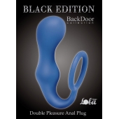 Синее эрекционное кольцо с анальной пробкой Double Pleasure Anal Plug - Lola Games - в Новокуйбышевске купить с доставкой