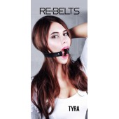 Чёрный кожаный чокер-кляп Tyra Black - Rebelts - купить с доставкой в Новокуйбышевске
