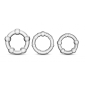 Набор из 3 прозрачных эрекционных колец Stay Hard Beaded Cockrings - Blush Novelties - в Новокуйбышевске купить с доставкой