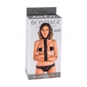 Ошейник с длинной лентой и наручниками Strap Bondage Kit Plus Size - Lola Games - купить с доставкой в Новокуйбышевске