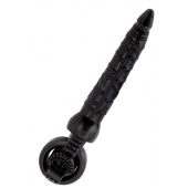 Черная вибронасадка с анальным стимулятором - ToyFa - в Новокуйбышевске купить с доставкой