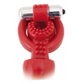 Красная вибронасадка с анальным стимулятором - ToyFa - в Новокуйбышевске купить с доставкой