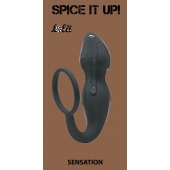 Серое эрекционное кольцо Sensation с анальным стимулятором - Lola Games - в Новокуйбышевске купить с доставкой