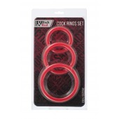 Набор из 3 красных эрекционных колец различного диаметра - ToyFa - в Новокуйбышевске купить с доставкой