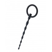 Чёрный уретральный плаг с кольцом - ToyFa - купить с доставкой в Новокуйбышевске