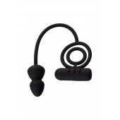 Чёрное эрекционное кольцо с вибропулькой и анальным хвостом - Erotist Adult Toys - в Новокуйбышевске купить с доставкой