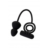 Чёрное эрекционное кольцо с вибростимулятором и анальным хвостом - Erotist Adult Toys - в Новокуйбышевске купить с доставкой