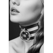 Чёрный тройной чокер с большим кольцом - Bijoux Pour Toi - купить с доставкой в Новокуйбышевске
