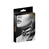Чёрный тройной чокер с большим кольцом - Bijoux Pour Toi - купить с доставкой в Новокуйбышевске