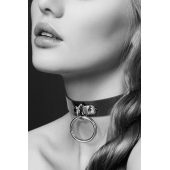 Узенький ошейник из полиуретана с кольцом - Bijoux Pour Toi - купить с доставкой в Новокуйбышевске