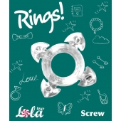 Прозрачное эрекционное кольцо Rings Screw - Lola Games - в Новокуйбышевске купить с доставкой