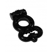 Чёрное эрекционное кольцо Rings Treadle с подхватом - Lola Games - в Новокуйбышевске купить с доставкой
