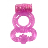 Розовое эрекционное кольцо Rings Treadle с подхватом - Lola Games - в Новокуйбышевске купить с доставкой