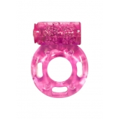 Розовое эрекционное кольцо с вибрацией Rings Axle-pin - Lola Games - в Новокуйбышевске купить с доставкой