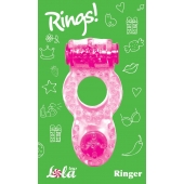 Розовое эрекционное кольцо с вибрацией Rings Ringer - Lola Games - в Новокуйбышевске купить с доставкой