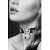 Черный чокер с замком в форме сердца - Bijoux Pour Toi - купить с доставкой в Новокуйбышевске