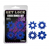 Набор из 4 синих колец Get Lock - Chisa - в Новокуйбышевске купить с доставкой