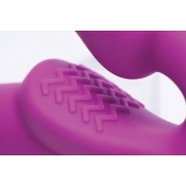 Ярко-розовый безремневой вибрострапон Evoke Vibrating Strapless Silicone Strap-on Dildo - XR Brands - купить с доставкой в Новокуйбышевске