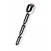 Серебристый уретральный плаг со стразом - 7 см. - ToyFa - купить с доставкой в Новокуйбышевске