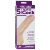 Насадка-реалистик для трусиков Vac-U-Lock 5  Realistic - 12,7 см. - Doc Johnson - купить с доставкой в Новокуйбышевске
