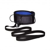 Чёрно-синий неопреновый ошейник с поводком - Sitabella - купить с доставкой в Новокуйбышевске
