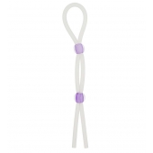 Прозрачное эрекционное кольцо-лассо SILICONE LASSO COCK RING DUAL BEADS - NMC - в Новокуйбышевске купить с доставкой