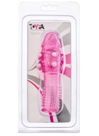 Стимулирующая розовая насадка с шишечками и шипами - 13,5 см. - Toyfa Basic - в Новокуйбышевске купить с доставкой