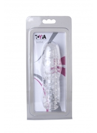 Прозрачная, закрытая насадка с шипами и точками - 13,5 см. - Toyfa Basic - в Новокуйбышевске купить с доставкой