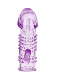 Фиолетовая насадка с коготком и шипами - 13 см. - Toyfa Basic - в Новокуйбышевске купить с доставкой