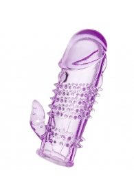 Фиолетовая насадка с коготком и шипами - 13 см. - Toyfa Basic - в Новокуйбышевске купить с доставкой