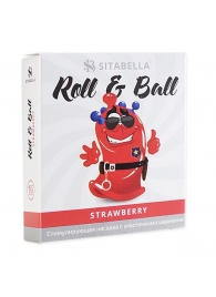Стимулирующий презерватив-насадка Roll   Ball Strawberry - Sitabella - купить с доставкой в Новокуйбышевске