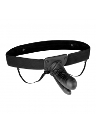 Полый страпон с двумя отростками и вибрацией Unisex Vibrating Hollow Strap-On Double Penetrating Dildo - 17,8 см. - Lux Fetish - купить с доставкой в Новокуйбышевске