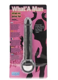 Чёрная насадка на пенис для анальной стимуляции WHATA MAN - 16 см. - Seven Creations - в Новокуйбышевске купить с доставкой