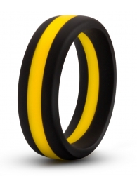 Черно-желтое силиконовое эрекционное кольцо Silicone Go Pro Cock Ring - Blush Novelties - в Новокуйбышевске купить с доставкой