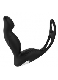 Черный вибромассажер простаты P-PLEASER W ERECTION ENHANCE - Dream Toys - в Новокуйбышевске купить с доставкой