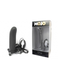 Черный страпон с вибратором Mojo Ghia - Seven Creations - купить с доставкой в Новокуйбышевске