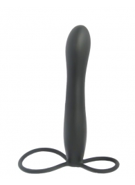 Черная насадка на пенис для двойной стимуляции Mojo BlackJack - 15 см. - Seven Creations - в Новокуйбышевске купить с доставкой