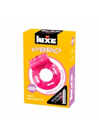 Розовое эрекционное виброкольцо Luxe VIBRO  Ужас Альпиниста  + презерватив - Luxe - в Новокуйбышевске купить с доставкой