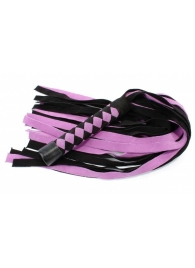 Черно-розовая плеть из замши - 58 см. - БДСМ Арсенал - купить с доставкой в Новокуйбышевске