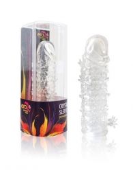Закрытая прозрачная рельефная насадка Crystal sleeve - 13 см. - Erowoman-Eroman - в Новокуйбышевске купить с доставкой